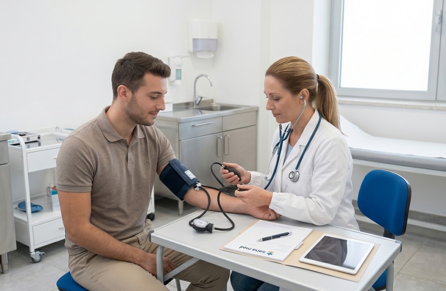 Medico durante una visita